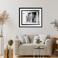 Historic Framed Print, Capt. Thos. A. Kearney, Baron Uriu, Capt. Osami Nagano, 5/30/21,  17-7/8" x 21-7/8"