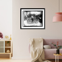 Historic Framed Print, [Boy on bicycle],  17-7/8" x 21-7/8"