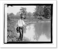 Historic Framed Print, Senator Shortridge fishing - 3,  17-7/8" x 21-7/8"