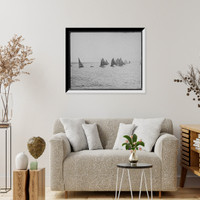 Historic Framed Print, D.B.C.Y. [Detroit Boat Club yacht] regatta, fleet making 1st turn,  17-7/8" x 21-7/8"