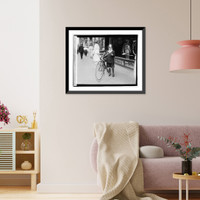 Historic Framed Print, Times boy on bicycle - 2,  17-7/8" x 21-7/8"