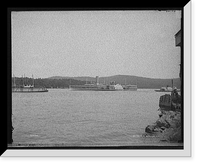 Historic Framed Print, [Steamer New York passing through Highlands, Hudson River, N.Y.],  17-7/8" x 21-7/8"