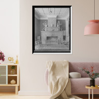 Historic Framed Print, Fireplace, Crawford House, White Mountains, N.H.,  17-7/8" x 21-7/8"