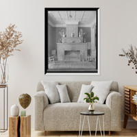 Historic Framed Print, Fireplace, Crawford House, White Mountains, N.H.,  17-7/8" x 21-7/8"