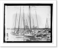 Historic Framed Print, Water front scene,  17-7/8" x 21-7/8"