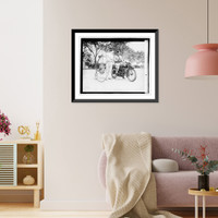 Historic Framed Print, [Velocipede and motorcycle] - 4,  17-7/8" x 21-7/8"