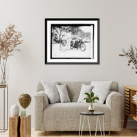 Historic Framed Print, [Velocipede and motorcycle] - 4,  17-7/8" x 21-7/8"