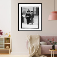 Historic Framed Print, Miss Marion Irvine & Mme. Hideko Inouye, 11/26/21,  17-7/8" x 21-7/8"