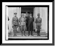 Historic Framed Print, Col. Mervyn Buckey, General Diaz, Ambassador Ricci, and Marquis de Bernezzo, Military At,  17-7/8" x 21-7/8"