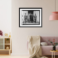 Historic Framed Print, Col. Mervyn Buckey, General Diaz, Ambassador Ricci, and Marquis de Bernezzo, Military At,  17-7/8" x 21-7/8"