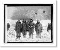 Historic Framed Print, Crew of the Navy C-7 photographed on their arrival in Washington this morning. Left to R,  17-7/8" x 21-7/8"