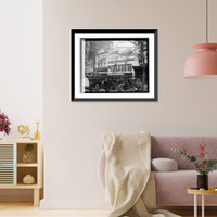 Historic Framed Print, Lunch room fire,  17-7/8" x 21-7/8"