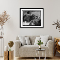 Historic Framed Print, Mrs. Harding signing autograph, 4/22/22,  17-7/8" x 21-7/8"