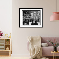 Historic Framed Print, Crowd at Wilson's, 4/28/22,  17-7/8" x 21-7/8"