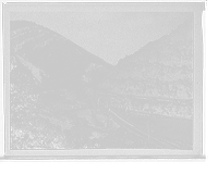 Historic Framed Print, [Iron Mountains & water gap near Clifton Forge, Clifton Forge, Va.],  17-7/8" x 21-7/8"