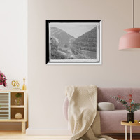 Historic Framed Print, [Iron Mountains & water gap near Clifton Forge, Clifton Forge, Va.],  17-7/8" x 21-7/8"