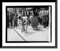 Group gathered around sidewalk entertainer(?), 6/8/22, Vintage Poster