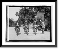 Historic Framed Print, [Men on motorcycles], 7/20/22,  17-7/8" x 21-7/8"