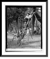 Children in costume on steps of sliding board, 9/7/22, Antique Wall Art