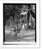 Children in costume on steps of sliding board, 9/7/22, Antique Wall Art