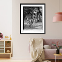 Children in costume on steps of sliding board, 9/7/22, Antique Wall Art