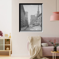 Historic Framed Print, Fourth St. [Street], west from Main [Street], Cincinnati, Ohio,  17-7/8" x 21-7/8"