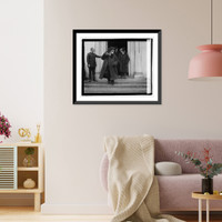 Historic Framed Print, Clemenceau leaving White House, 12/5/22,  17-7/8" x 21-7/8"