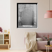 Historic Framed Print, Gravestone of first man killed in Revolutionary War, Westminster, Vt.,  17-7/8" x 21-7/8"