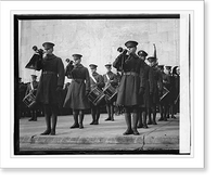 Historic Framed Print, [Military band at ceremony],  17-7/8" x 21-7/8"