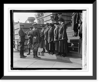 Historic Framed Print, [General Pershing and unidentified group on steps],  17-7/8" x 21-7/8"