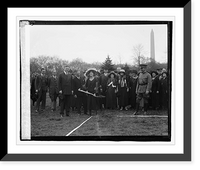 Historic Framed Print, Herbert Hoover breaking ground for model house,  17-7/8" x 21-7/8"