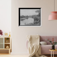 Historic Framed Print, Pemigwasset [sic] River and Holderness bridge, Plymouth, N.H.,  17-7/8" x 21-7/8"