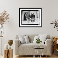 Historic Framed Print, [Group with dog], 6/15/23,  17-7/8" x 21-7/8"