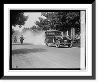 Police on motorcycle trailing car with smoke, 9/1/23 - 2, Historic Reproduction