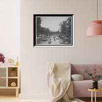 Historic Framed Print, Main Canal, Belle Isle, Detroit, Mich.,  17-7/8" x 21-7/8"