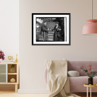 Historic Framed Print, Mrs. Coolidge & L.B. Clark, [11/8/23],  17-7/8" x 21-7/8"