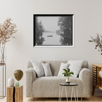 Historic Framed Print, Lake Nonotuck, Mt. [Mount] Holyoke College, South Hadley, Mass.,  17-7/8" x 21-7/8"