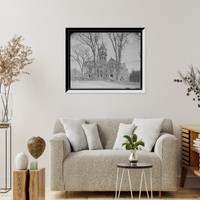 Historic Framed Print, Mary Lyon Hall, Mt. [Mount] Holyoke College, South Hadley, Mass.,  17-7/8" x 21-7/8"