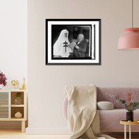 Historic Framed Print, Gompers buying Christmas [seals],  17-7/8" x 21-7/8"