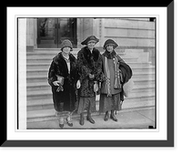 Historic Framed Print, [Three women,] 2/7/24,  17-7/8" x 21-7/8"