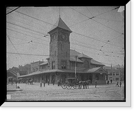 Historic Framed Print, Boston and Maine R.R. [Railroad] station, Lowell, Mass.,  17-7/8" x 21-7/8"