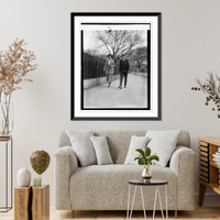 Historic Framed Print, Dr. A.C.D. de Graiff & daughter Constance, 4/4/24,  17-7/8" x 21-7/8"