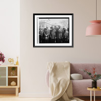 Historic Framed Print, Coolidge & veterans of G.A.A. & S.W.V., 4/13/24,  17-7/8" x 21-7/8"