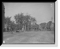 Historic Framed Print, Pleasant and Main Streets, Laconia, N.H.,  17-7/8" x 21-7/8"