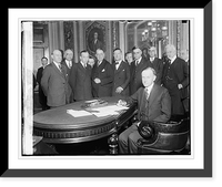 Historic Framed Print, Coolidge signs bills at Capitol, 6/7/24,  17-7/8" x 21-7/8"