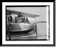 Historic Framed Print, Wilbur in Hydroplane,  17-7/8" x 21-7/8"