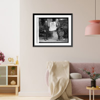 Historic Framed Print, Pres. Coolidge & birthday card, 7/4/24,  17-7/8" x 21-7/8"