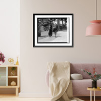 Historic Framed Print, Secty. of State & Mrs. Hughes, 7/7/24,  17-7/8" x 21-7/8"