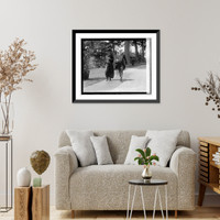 Historic Framed Print, Secty. of State & Mrs. Hughes, 7/7/24,  17-7/8" x 21-7/8"