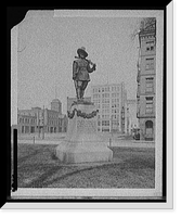 Historic Framed Print, [Miles Morgan statue, Springfield, Mass.],  17-7/8" x 21-7/8"